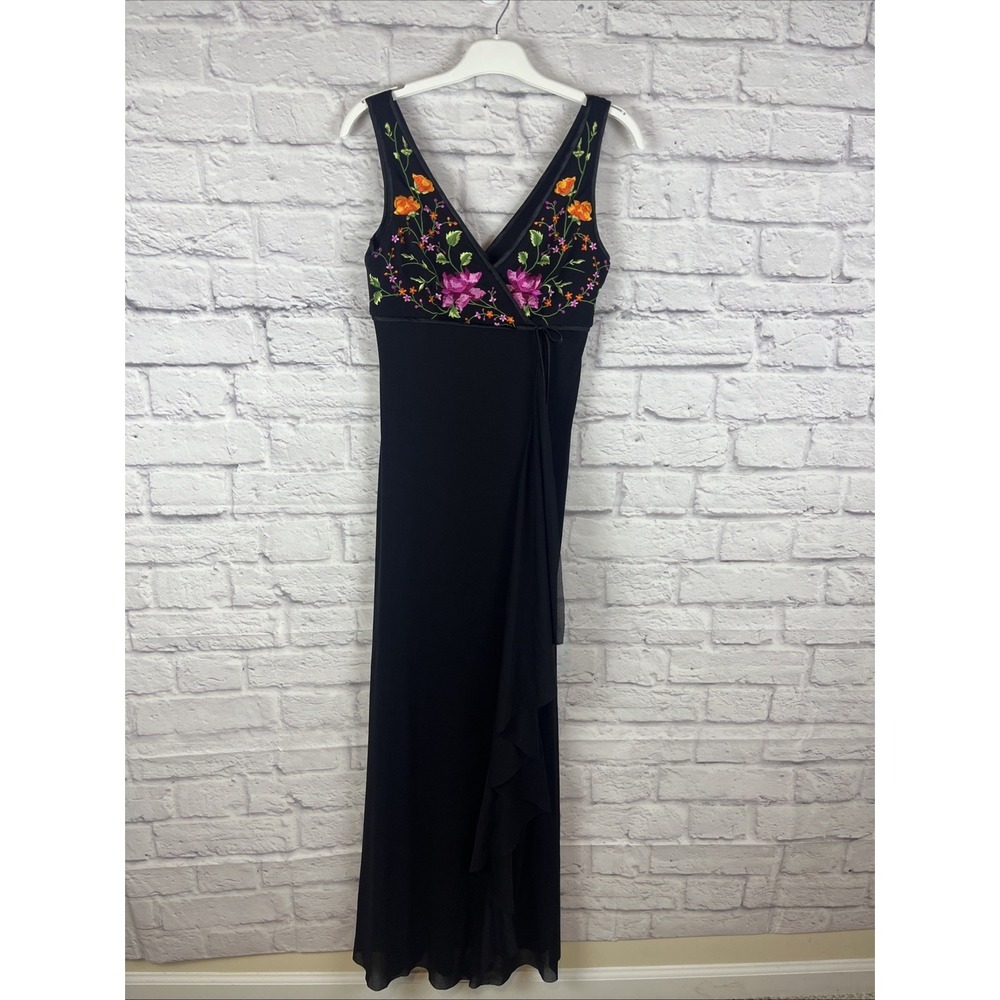 Dusk Y2K Whimsigoth Fairycore Boho Embroidered Floral Formal Maxi Dress Size 4